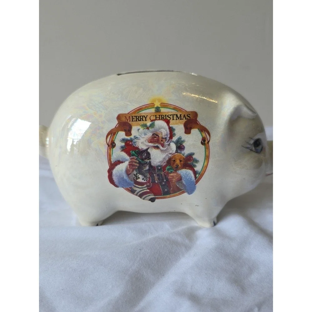 Vintage Christmas Pig Piggy Bank‎